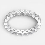 Anillo Cintillo Rombos Circones