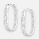 Argolla Huggie Ovalada Circones Baguette 21x15 mm