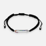 Pulsera Hilo Negro Ajustable Alfiler Circones Multicolor