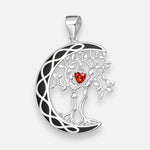 Colgante Media Luna Árbol de la Vida Corazón Circón