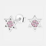 Aro Estrella de David Circones Rosa Francia 6 mm
