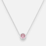 Collar Circón Punto de Luz Rosa Francia 4 mm