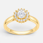 Anillo Flor Circón Solitario