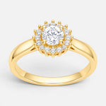 Anillo Flor Circón Solitario 15