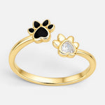 Anillo Ajustable Patitas Esmaltada Circón