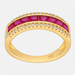 Anillo Cintillo Circones Rubí