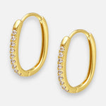 Argolla Huggie Ovalada Circones 21x16 mm