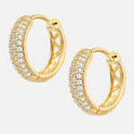 Argolla Huggie Triángulos Circones Pavé 15 mm