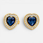 Aro Corazón Circones Cristal Azul