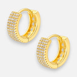 Argolla Huggie Circones Pavé 14 mm