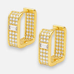 Argolla Huggie Rectangular Circones 13x12 mm