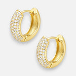 Argolla Huggie Circones Pavé 15 mm