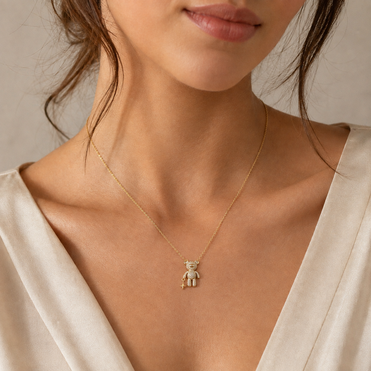 Collar Osito Estrella Circones Pavé