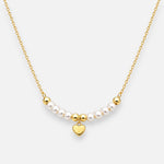 Collar Perlas Esferas Corazón