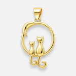 Colgante Media Luna Gatitos Mama e Hijo
