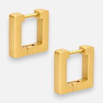 Argolla Huggie Corte Cuadrado Satinada 12x12 mm