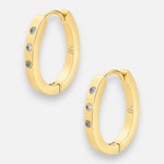 Argolla Huggie Ovalada Circones 21x17 mm