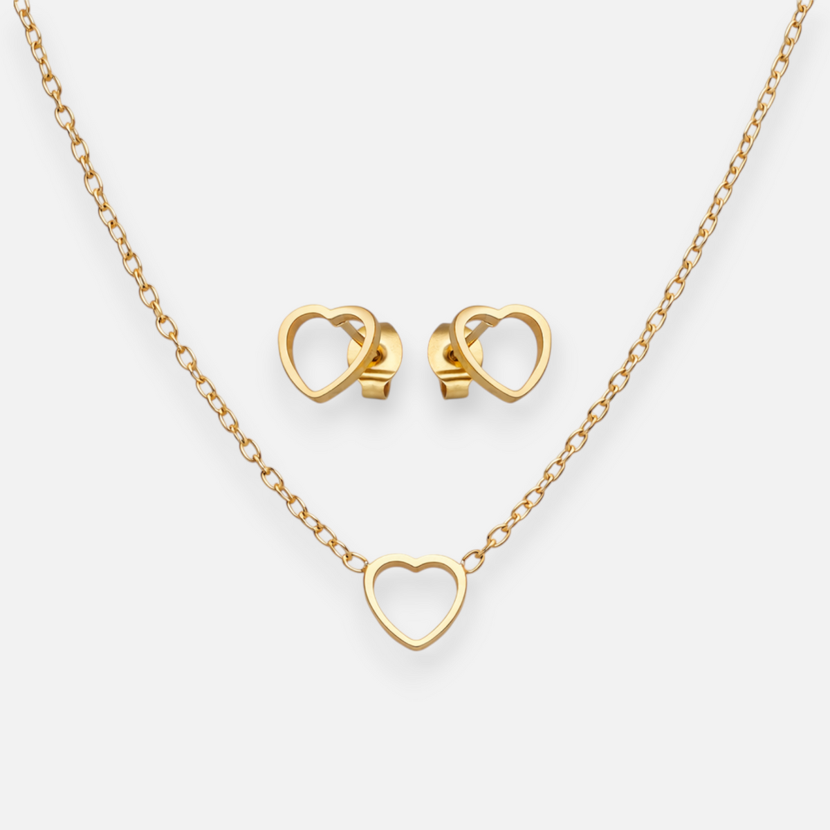 Set Collar y Aros Corazón 8 mm