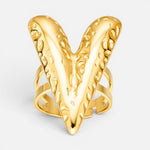Anillo Ajustable Corazón Chunky Facetado