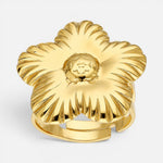Anillo Ajustable Flor Chunky Facetada