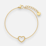 Pulsera Corazón Nácar Blanco