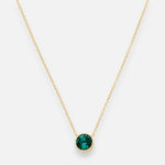 Collar Circón Punto de Luz Esmeralda 8 mm