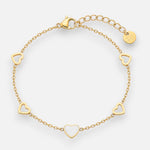 Pulsera Corazones Nácar Blanco