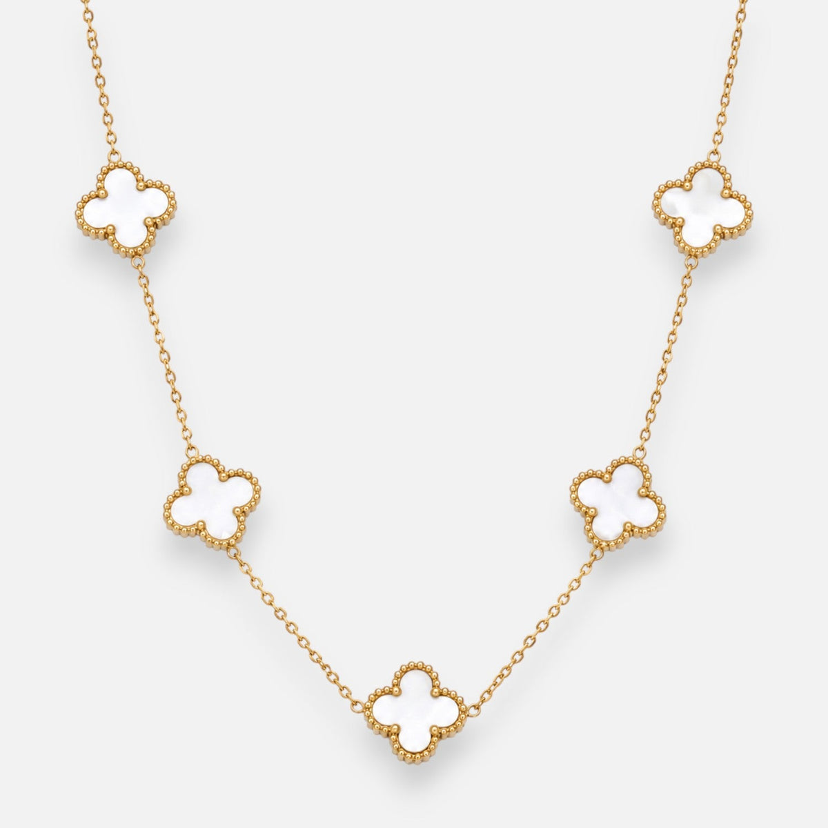 Collar Trébol de la Suerte Nácar