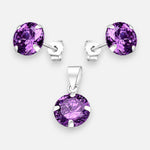 Conjunto Circón Amatista 8x10 mm