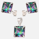 Conjunto Circón Topacio Místico 8x8 mm