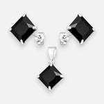 Conjunto Circón Ónix 8x8 mm