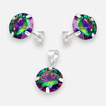 Conjunto Circón Topacio Mistico 10 mm