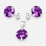 Conjunto Circón Amatista 10 mm