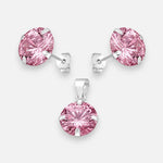 Conjunto Circón Rosa Francia 8 mm