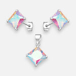 Conjunto Circón Tornasol 10x10 mm