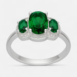 Anillo Circones Esmeralda Ovalado