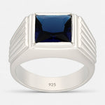 Anillo Sello Circón Zafiro