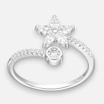Anillo Ajustable Flor Circones