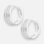 Argolla Huggie Líneas Circones 15 mm