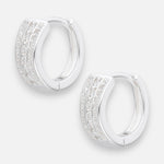 Argolla Huggie Líneas Circones 14 mm