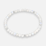 Pulsera Elástica Esferas Cristales Blanco