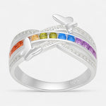 Anillo Mariposas Circones Multicolor