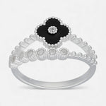 Anillo Trébol de la suerte Ónix Circones