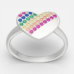 Anillo Corazón Circones Multicolor