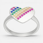 Anillo Corazón Circones Multicolor