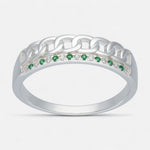 Anillo Eslabones Circones Esmeralda
