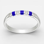 Anillo Esmaltado Azul Circones