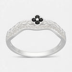 Anillo Flor Eslabones Circones Ónix