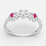 Anillo Flores Circones Rubí