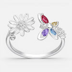 Anillo Ajustable Flor Margarita Mariposa Circones Multicolor